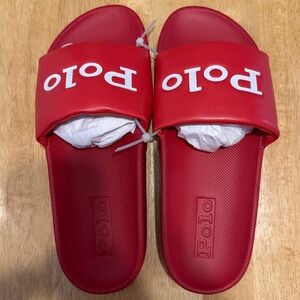 ⭐️NEW⭐️ Polo by Ralph Lauren Red Slide Sandals
